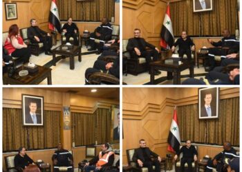 محافظ حلب حسن دياب يلتقي فريق الحماية المدنية التونسي برئاسة شكري الزويدي متابعة حافظ النيفر تونس