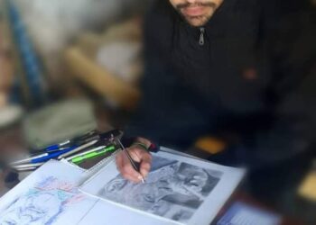 الرسام محمد خضر اسعد موهبة كبيرة ومستقبل حوار محمود هلهل